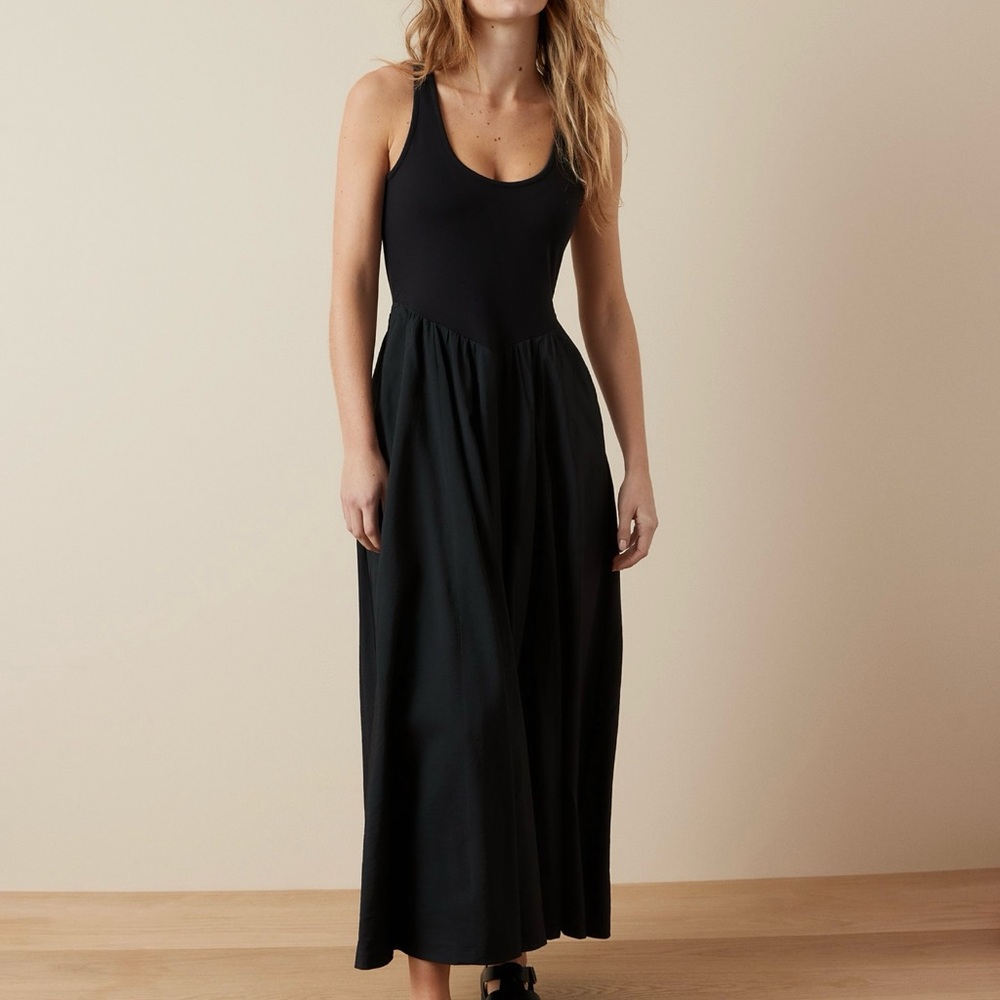 American Eagle Outfitters Black Ruched Halter Maxi Dress
